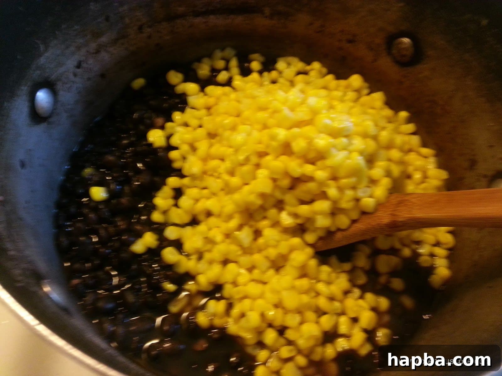 Corn and Beans Combined in Pot