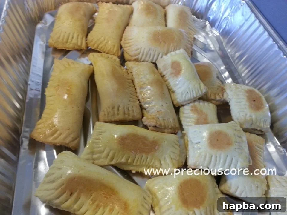 Assortment of homemade Cameroonian Fish Pies in creative rectangular and square shapes, with Tilapia filling