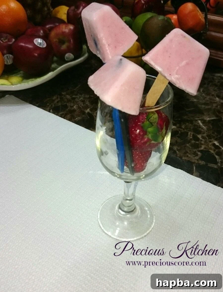 Enjoying a Healthy Yogurt Popsicle Close-up of a homemade yogurt popsicle