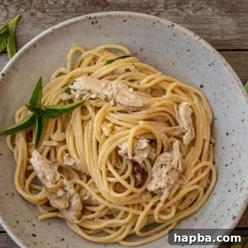 easy chicken spaghetti in a bowl
