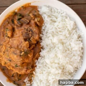 Peanut Stew and Rice in Bowl