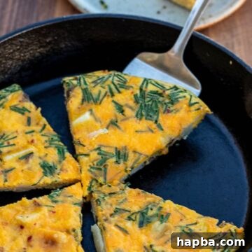 Hearty Potato Egg Bake 12 Slices of Potato Frittata in skillet