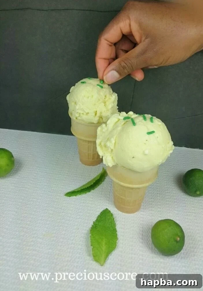 Creamy Key Lime Mint Ice Cream Swirl