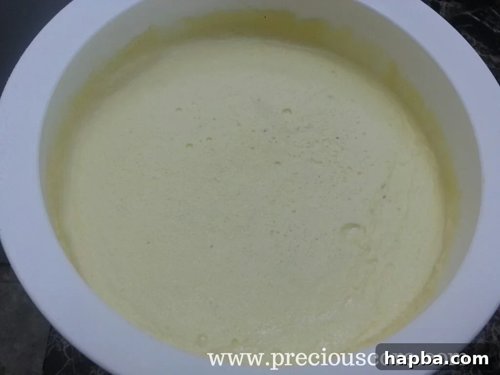 Chilled custard after refrigeration