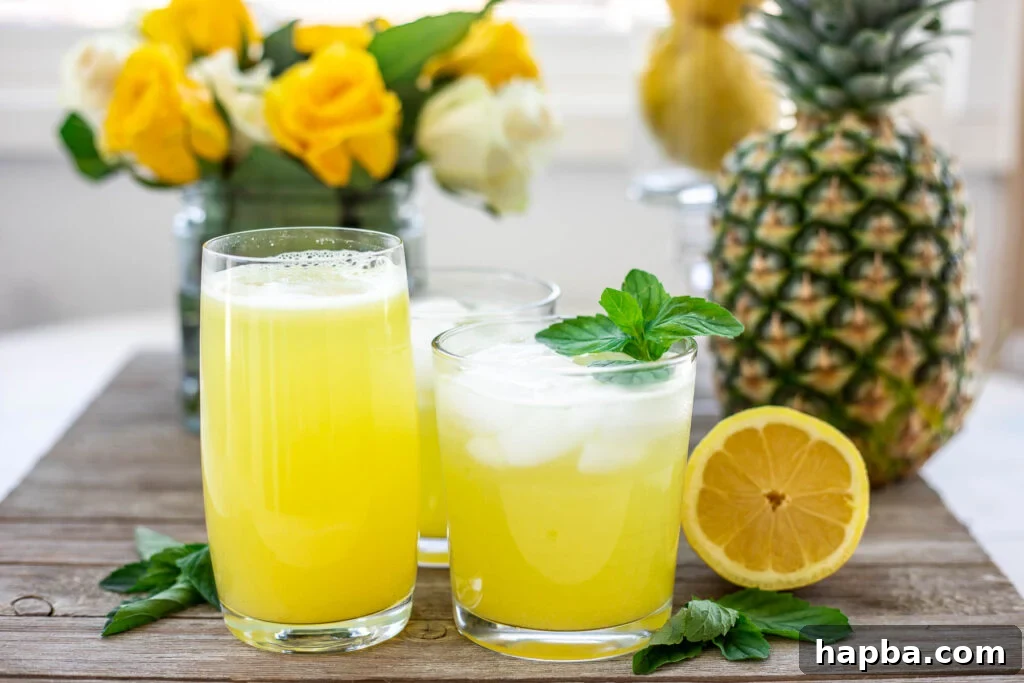 Tropical Zest Lemonade 4 Landscape photo of tropical lemonade served in glasses