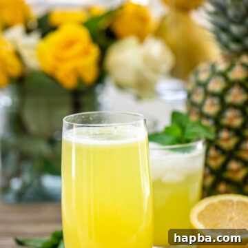 Tall Glass of Pineapple Lemonade