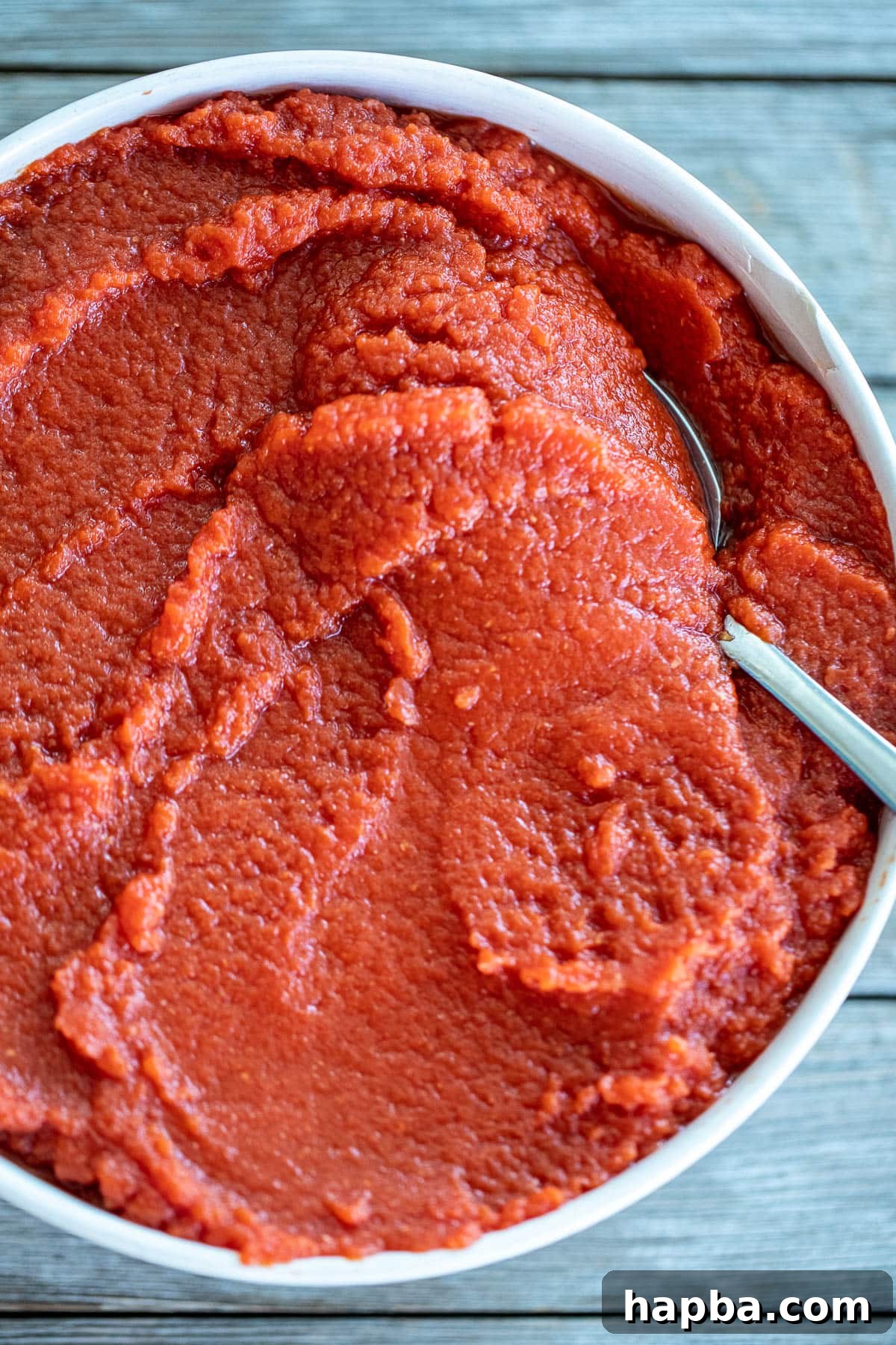 Artisan Homemade Tomato Paste 2 Big bowl of rich, red homemade tomato paste, ready for use or storage