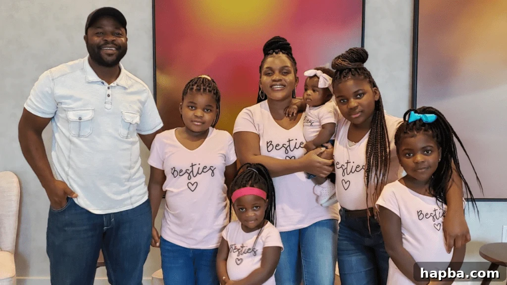 Our family gathers for a memorable photo during our Nashville vacation, all smiles.