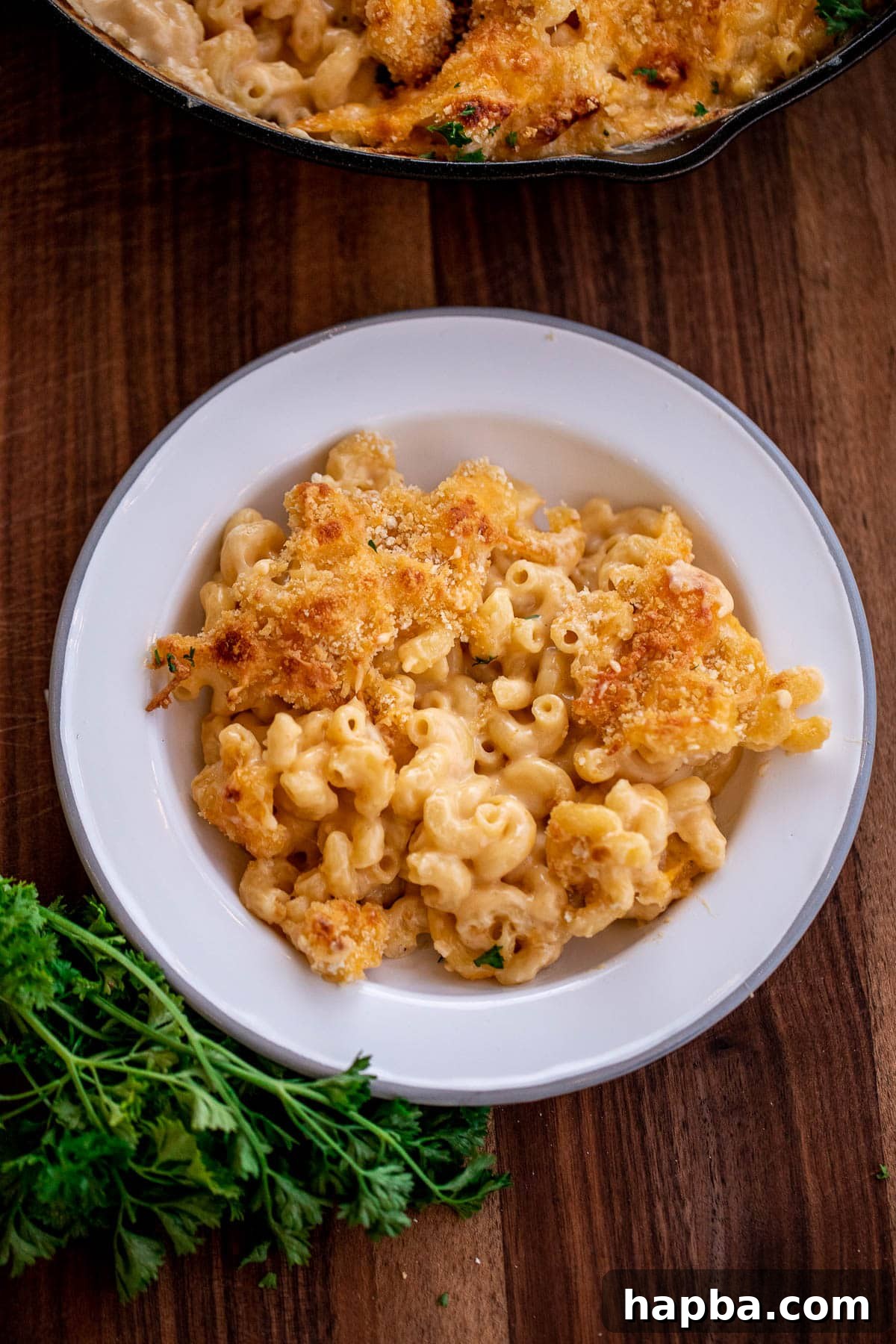 Creamy Triple Cheese Macaroni 11 Mac and cheese served in a plate