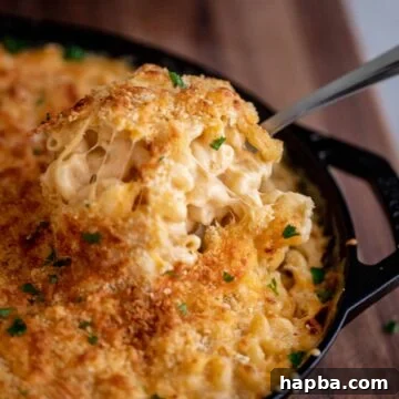 Spoon lifting up creamy mac and cheese from a bowl