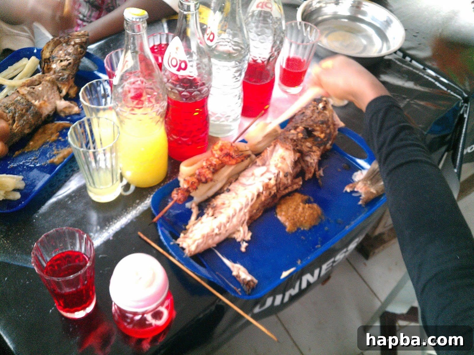 Fresh grilled fish at Limbe Down Beach, Cameroon