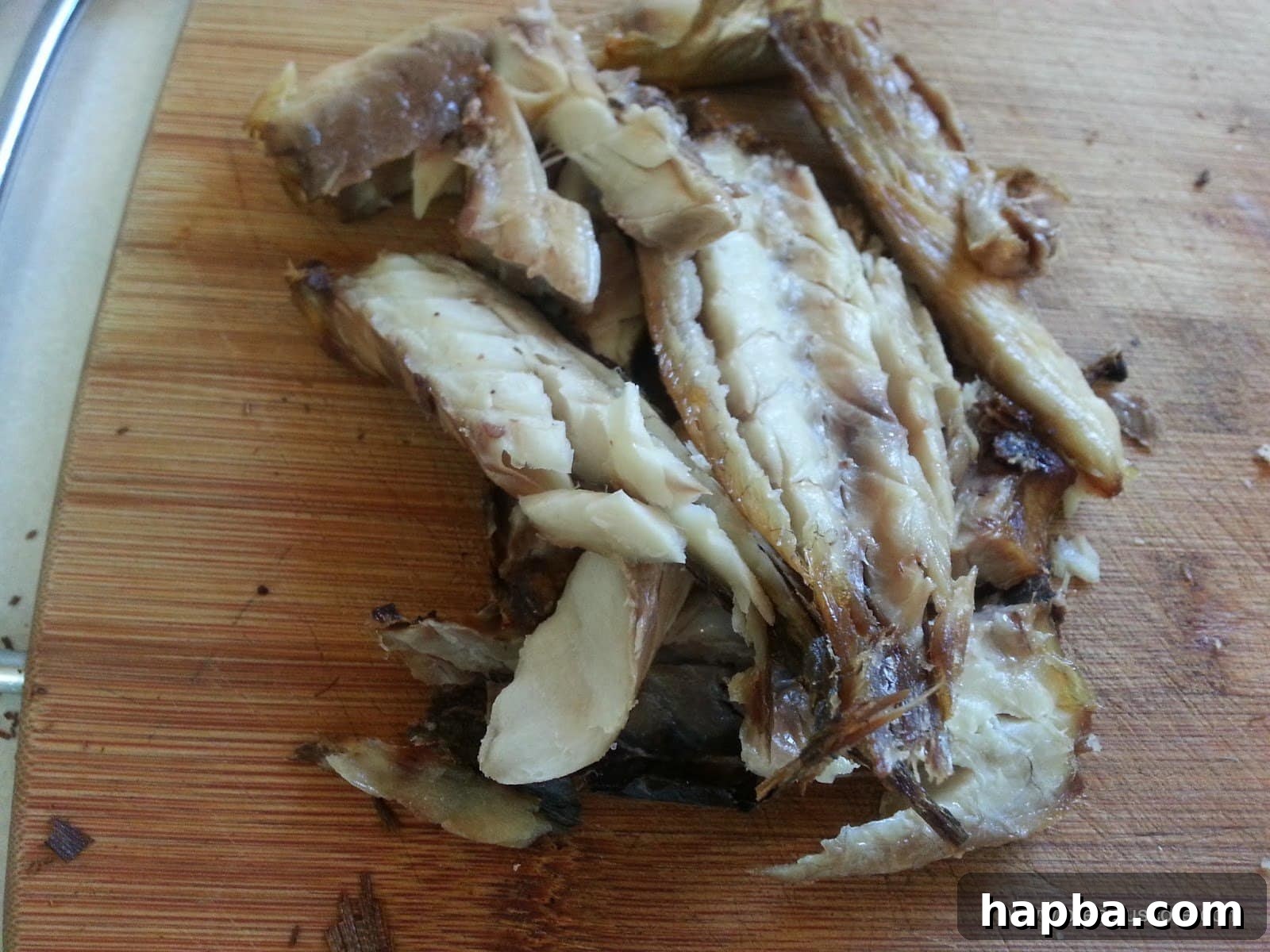 Finished whole oven-dried fish, resembling smoked fish