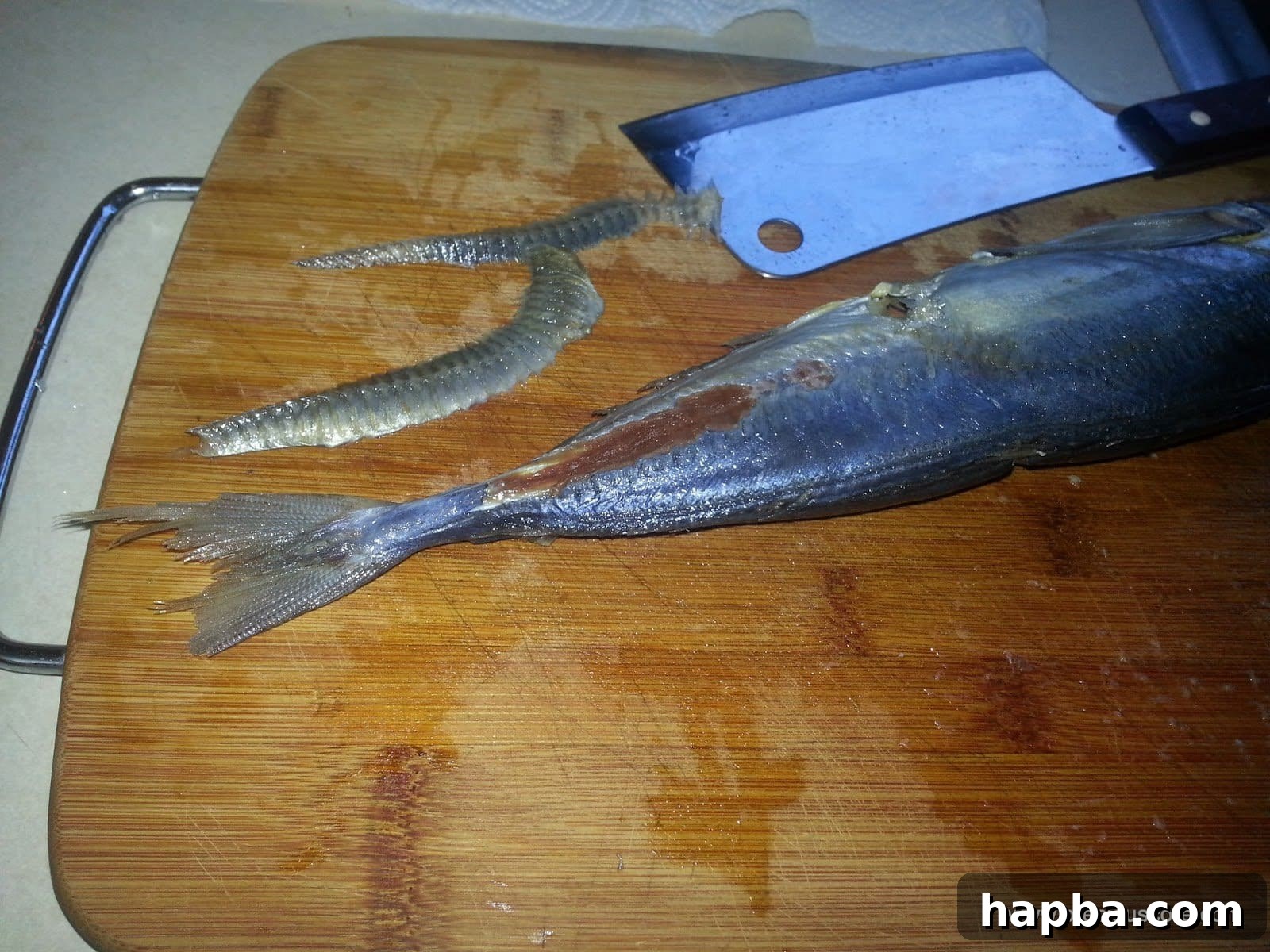 Cleaned fish, gutted and ready for further preparation