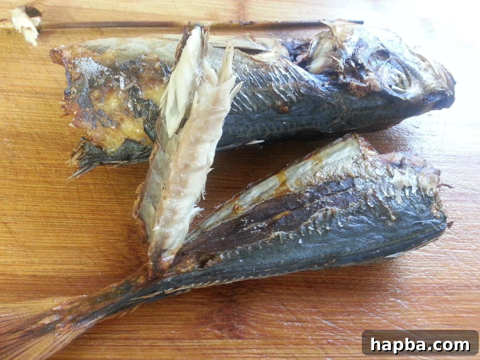 Close-up of the perfectly dried fish