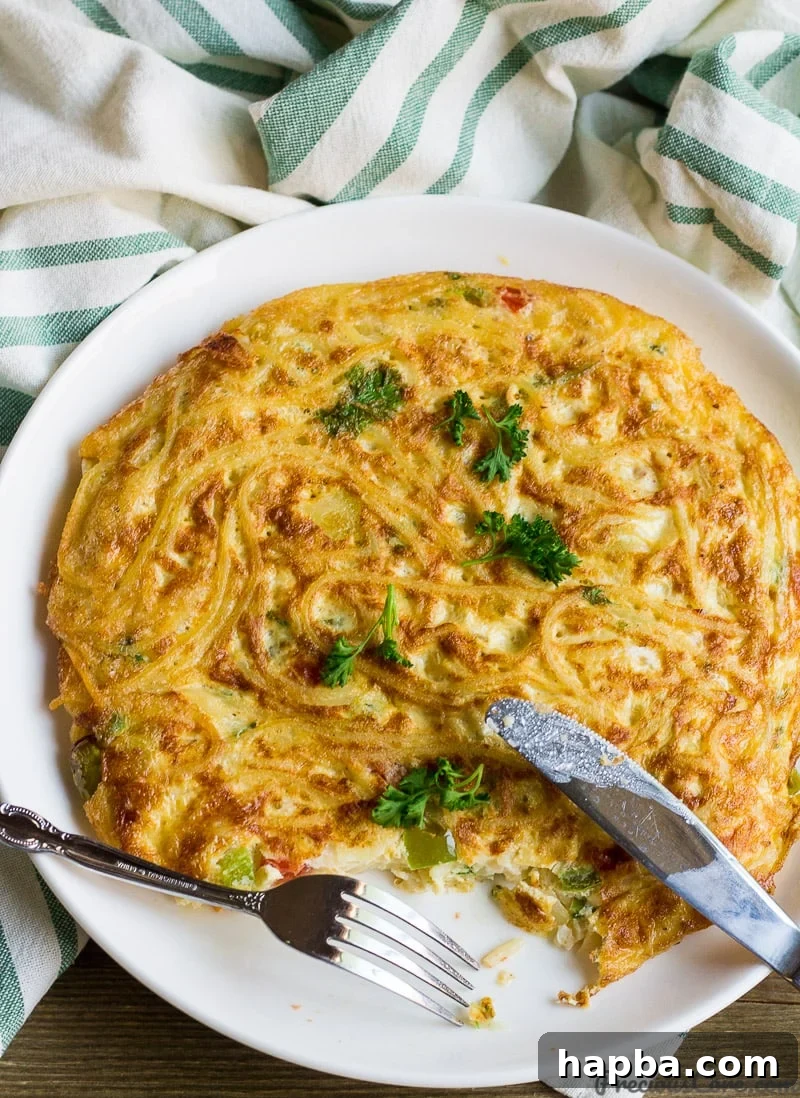 Spaghetti Omelette or Frittata, a delicious African breakfast option