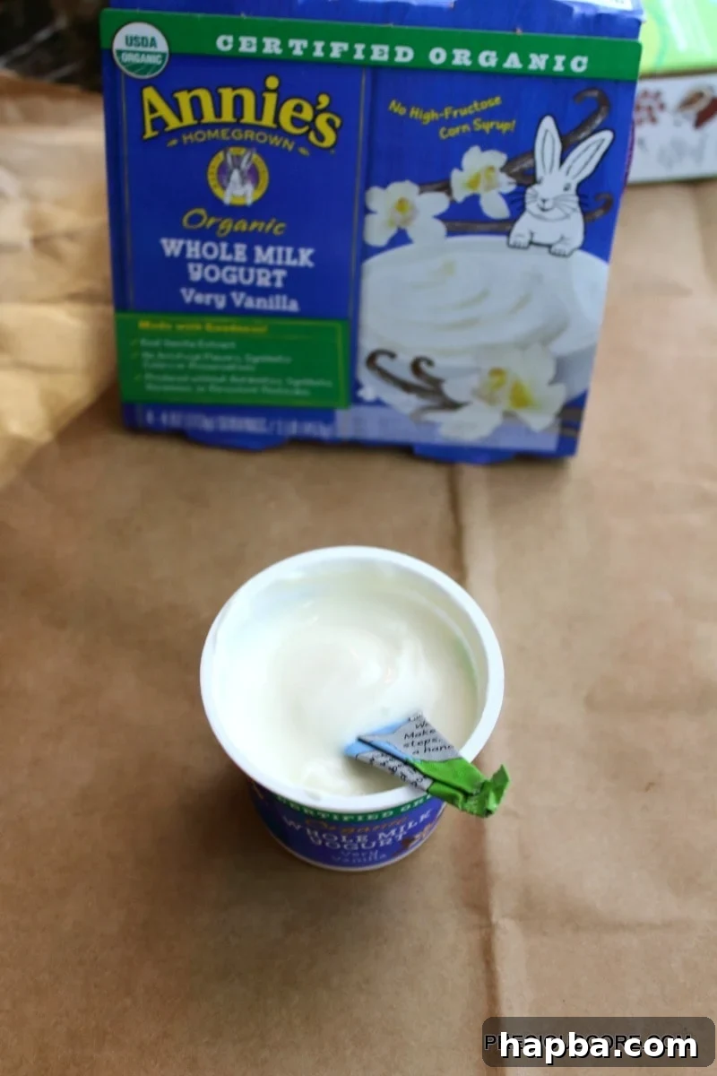 A selection of Annie's Homegrown organic yogurts, showcasing their natural goodness.