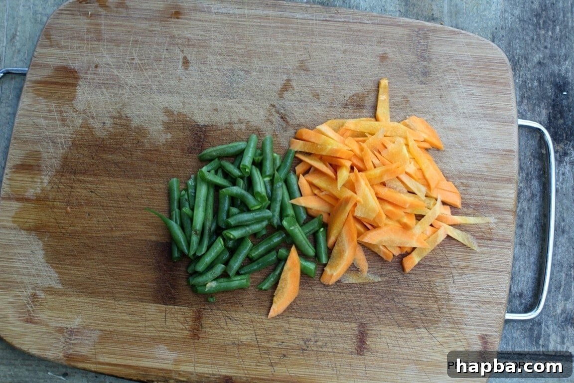 Fiery Chicken Pepper Broth 7 chopped-carrots-and-green-beans