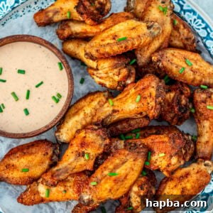 Baked Dry Rub Chicken Wings served with ranch.