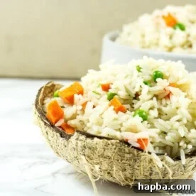 Easy Coconut Rice - a side dish with a nutty and tropical flavor.