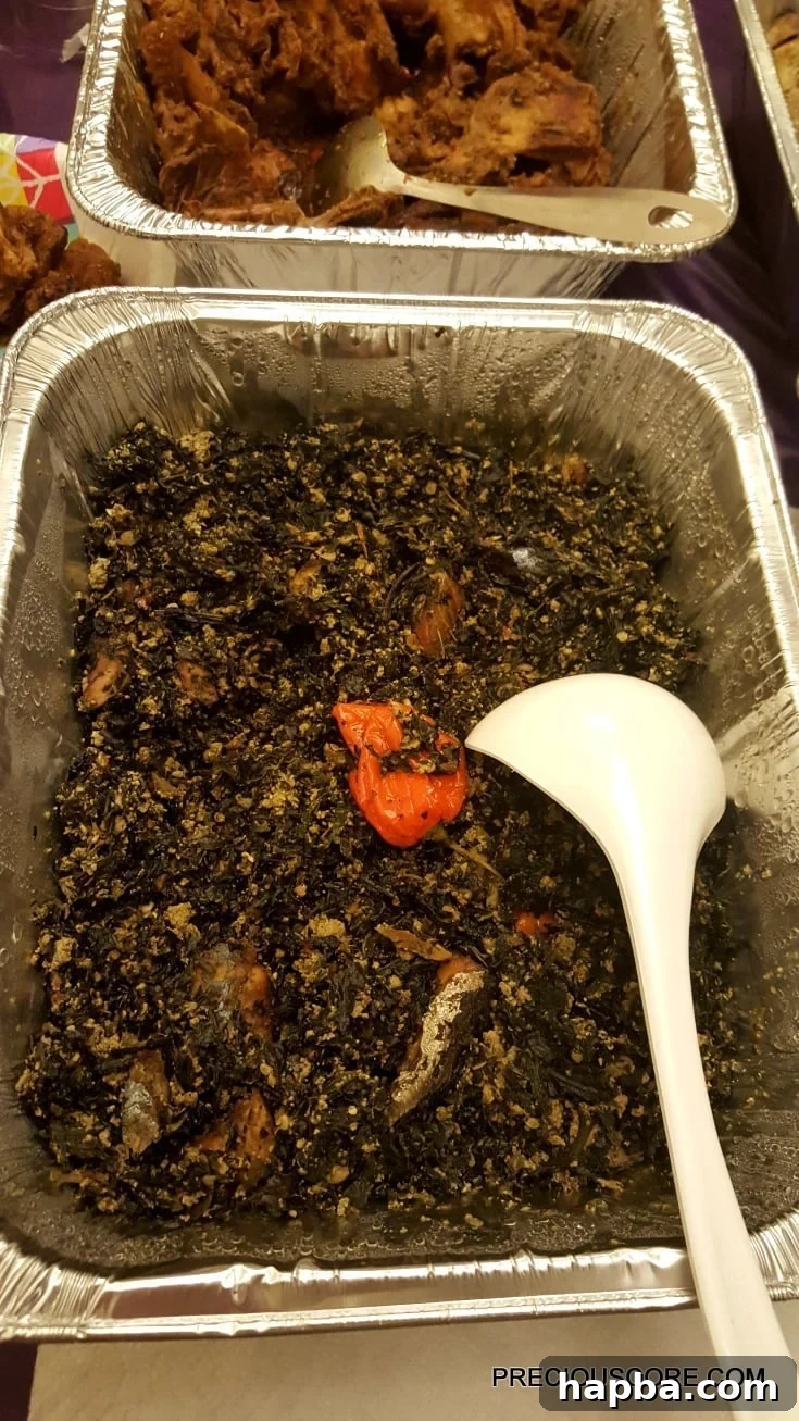 Meeting Update 3 Bitterleaf and Egusi soup, a rich Cameroonian vegetable stew with fish