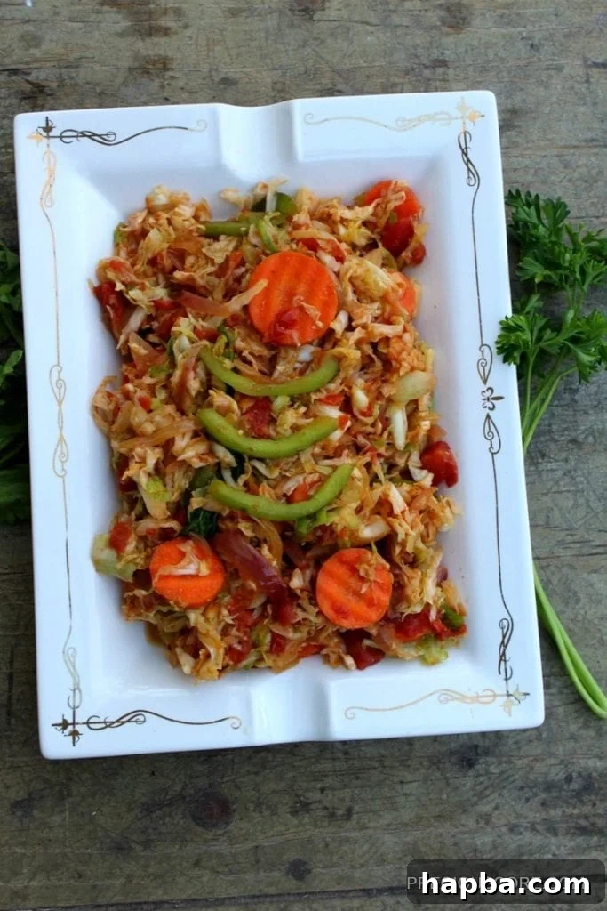 A visual guide to how to stew cabbage for this delicious recipe.