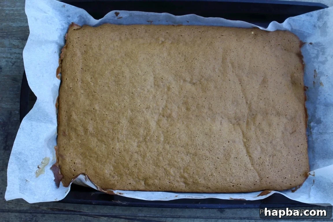 Autumn Spiced Pumpkin Roll 12 A perfectly baked pumpkin cake, golden and ready for rolling.