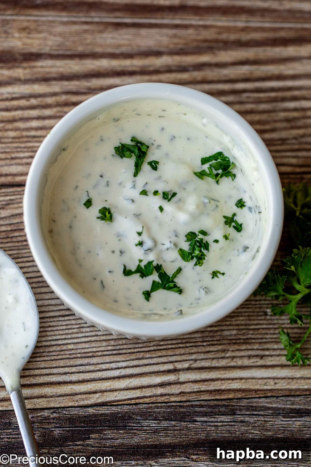 Bowl of shawarma white garlic sauce.