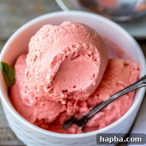 Bowl of homemade watermelon ice cream.