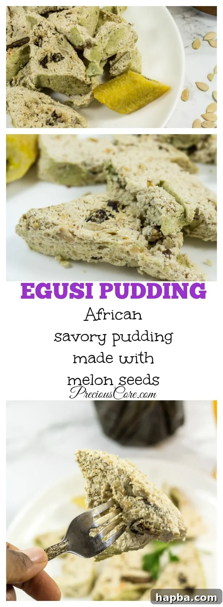 Final Egusi Pudding recipe presentation