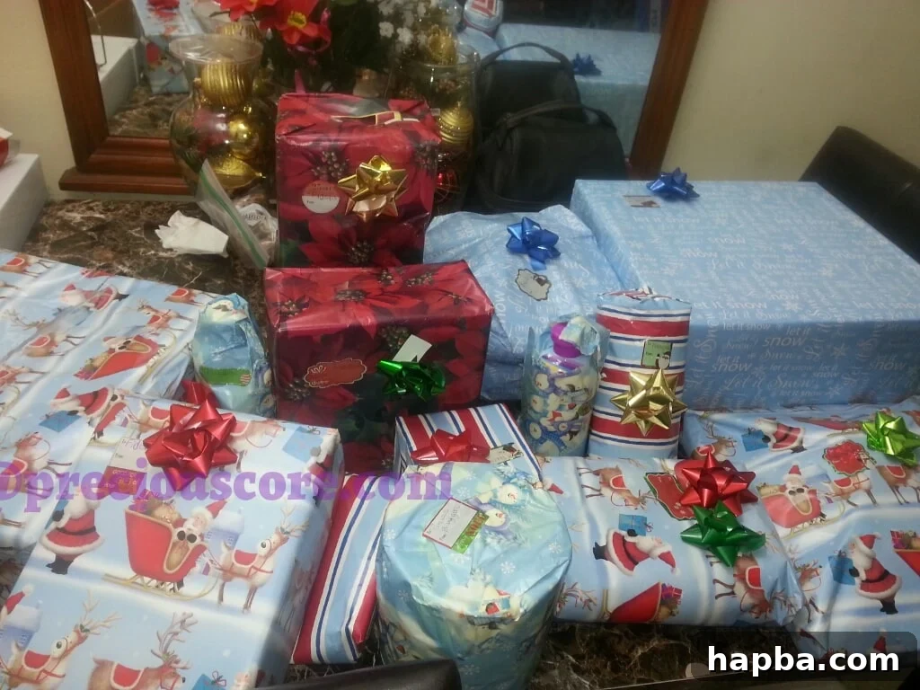 Two large, mysterious gift boxes, addressed to the family.