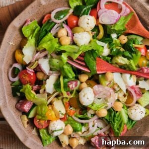 A vibrant and fresh Italian Chopped Salad, ready to be served.