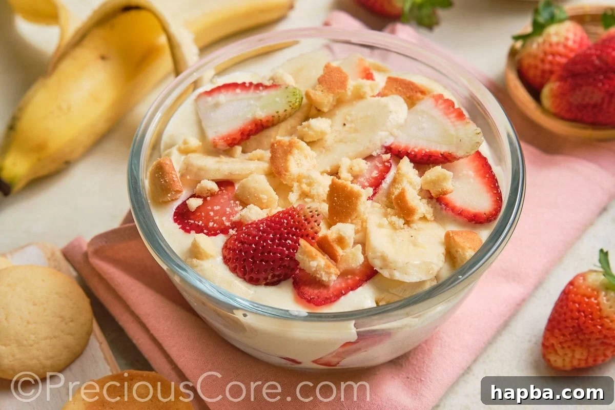 A bowl of strawberry banana pudding.