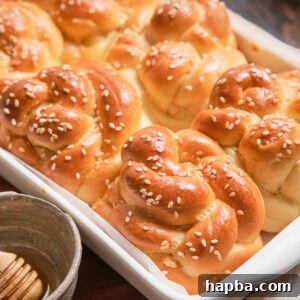Golden Challah Dinner Buns 16 A baking dish of baked Challah Dinner Rolls.