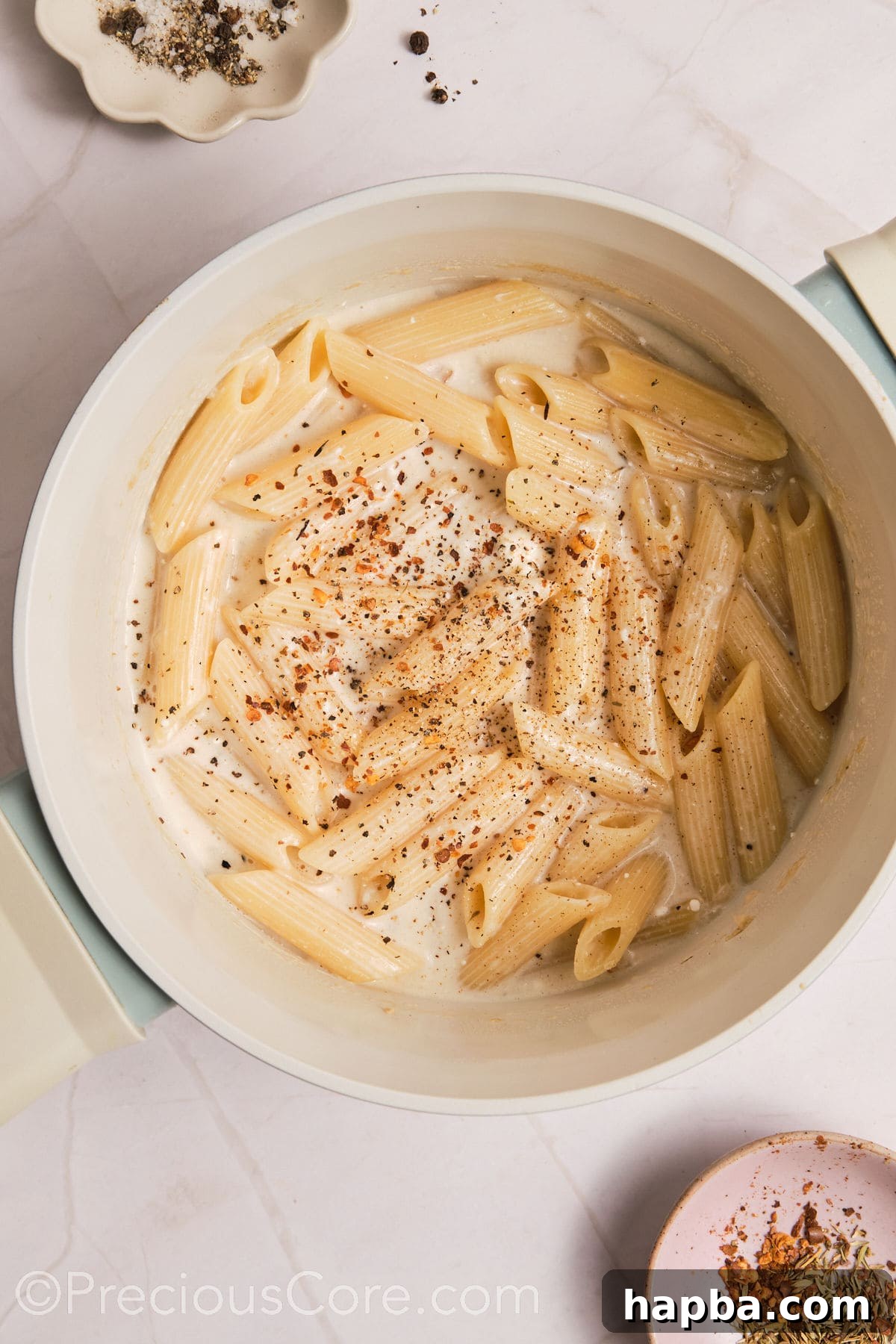 Velvety One-Pan Chicken Pasta 15 Seasoning added to one pot creamy pasta.