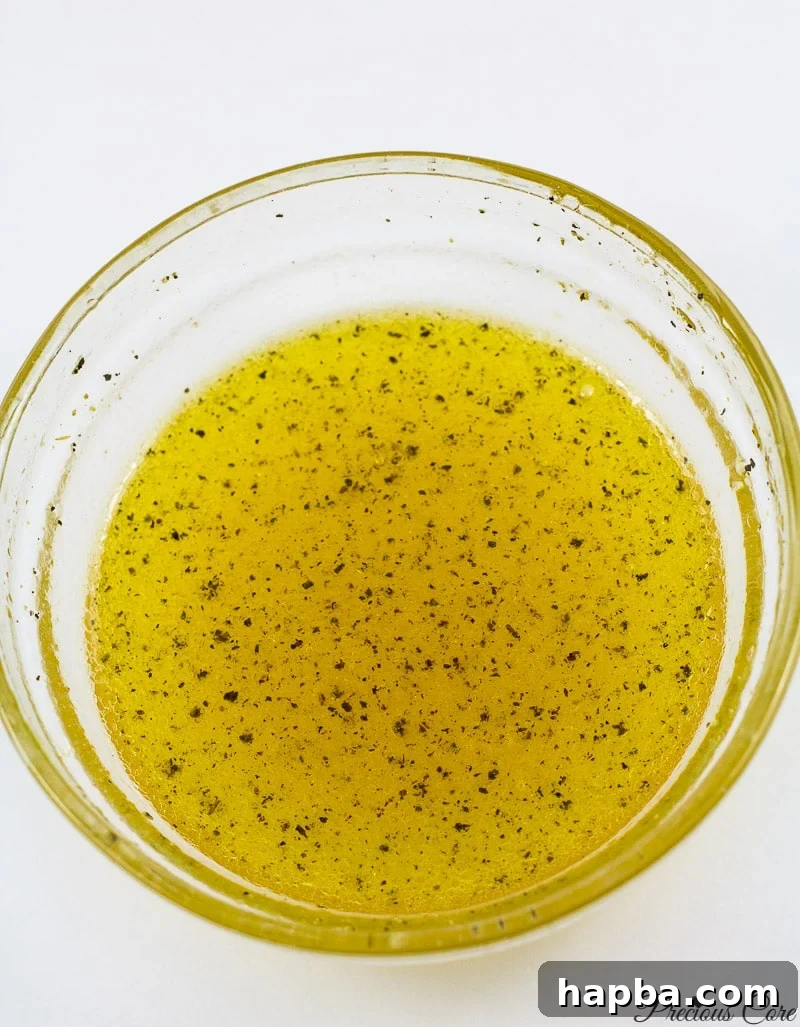 Homemade honey lemon dressing ready to use