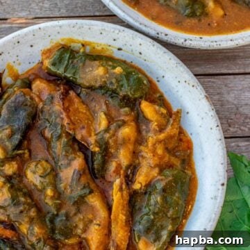 A beautiful bowl of Ekwang, garnished and ready to serve.