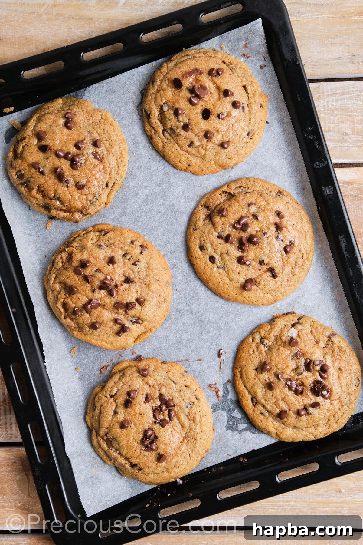 Freshly baked cookies cooling on a wire rack.