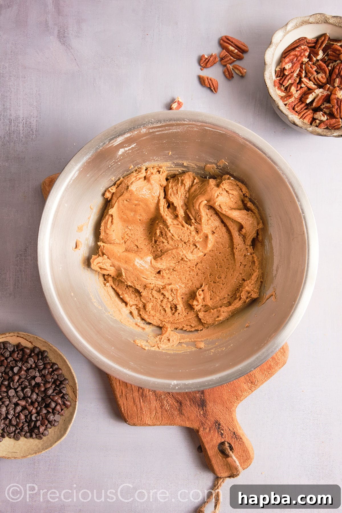 Browned butter cookie dough with dry ingredients added in.