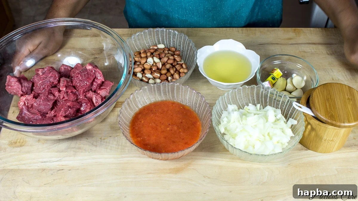 Hearty Peanut Soup 3 ingredients for groundnut soup_