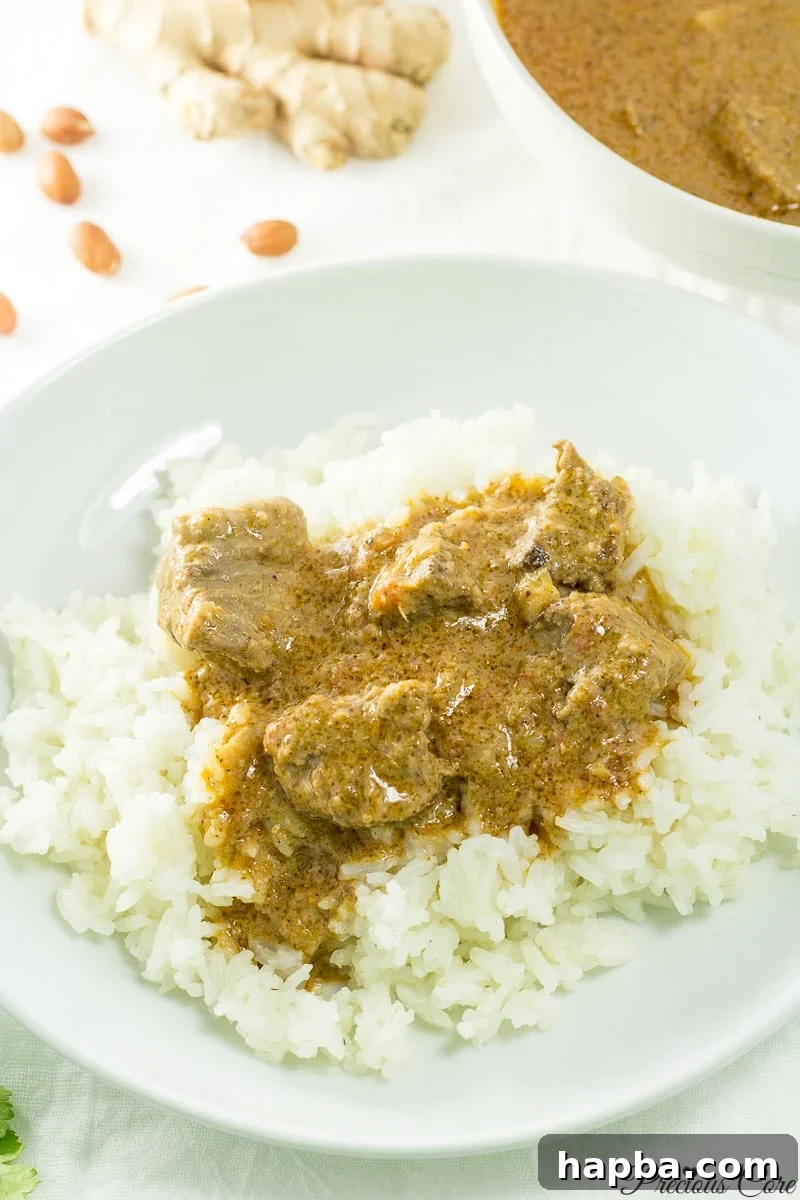 Hearty Peanut Soup 5 Cameroonian groundnut soup and rice