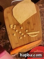 Chin Chin dough cut into small rectangles