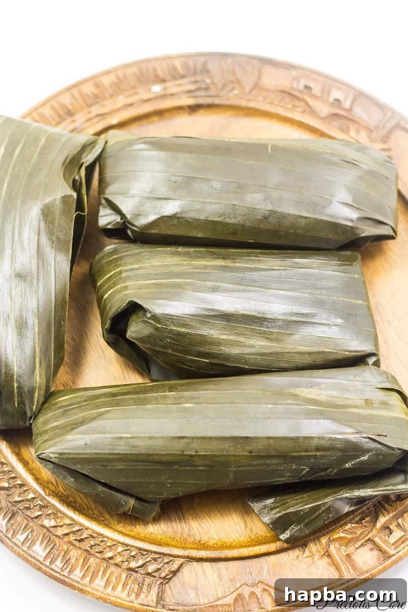 Kwacoco Banga Soup 3 kwacoco macabo wrapped in banana leaves