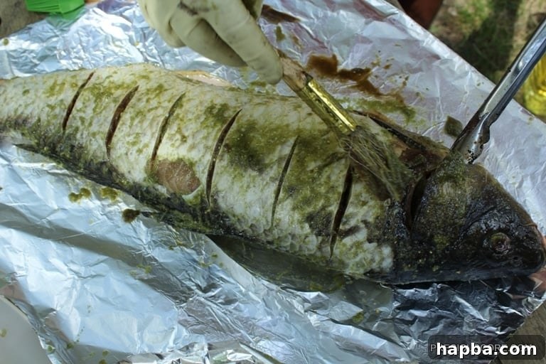 Fish being marinated