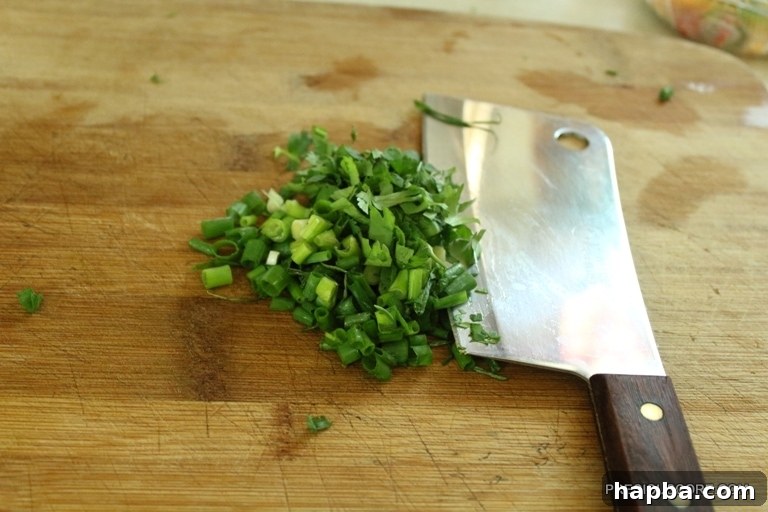 Finely chopped onions ready for sautéing.