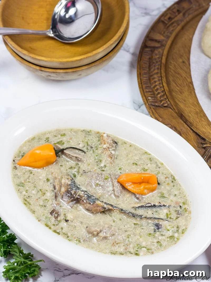 Delicious Cameroonian Okra Soup with Egusi and Smoked Fish