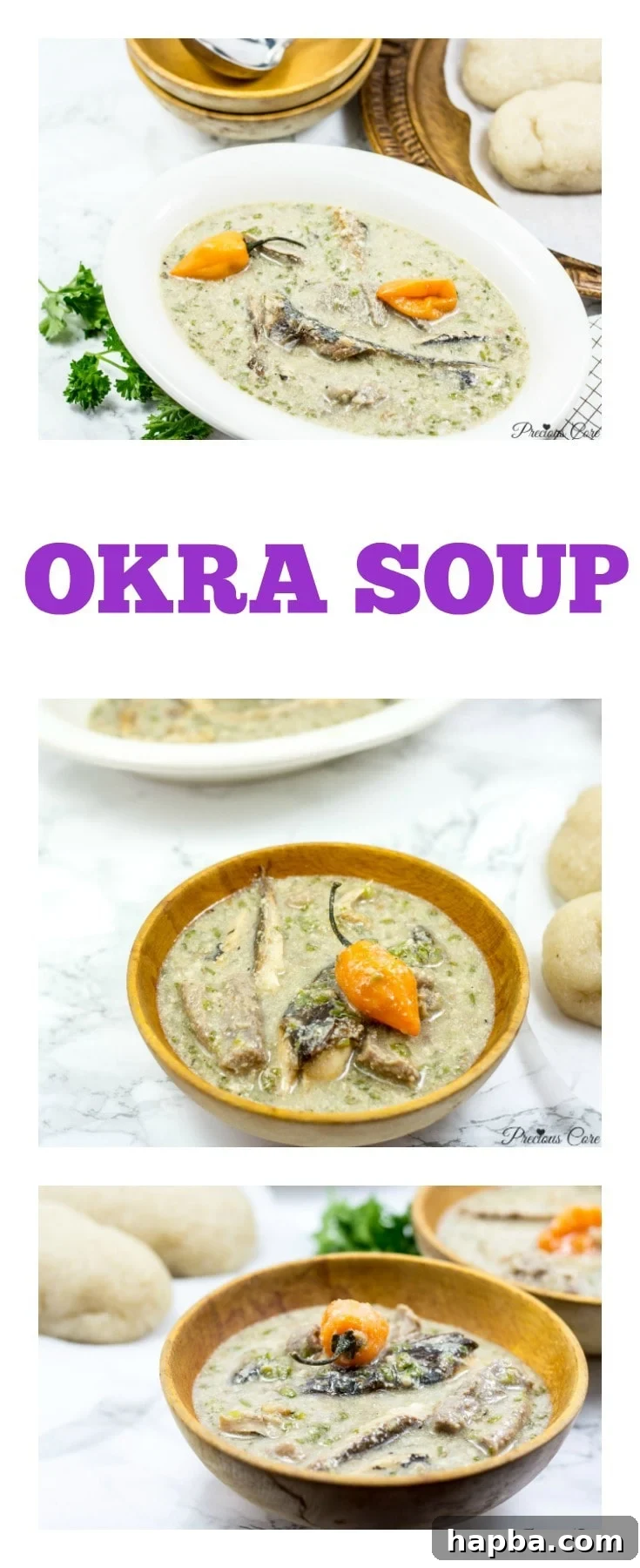 Beautifully presented Okra Soup recipe