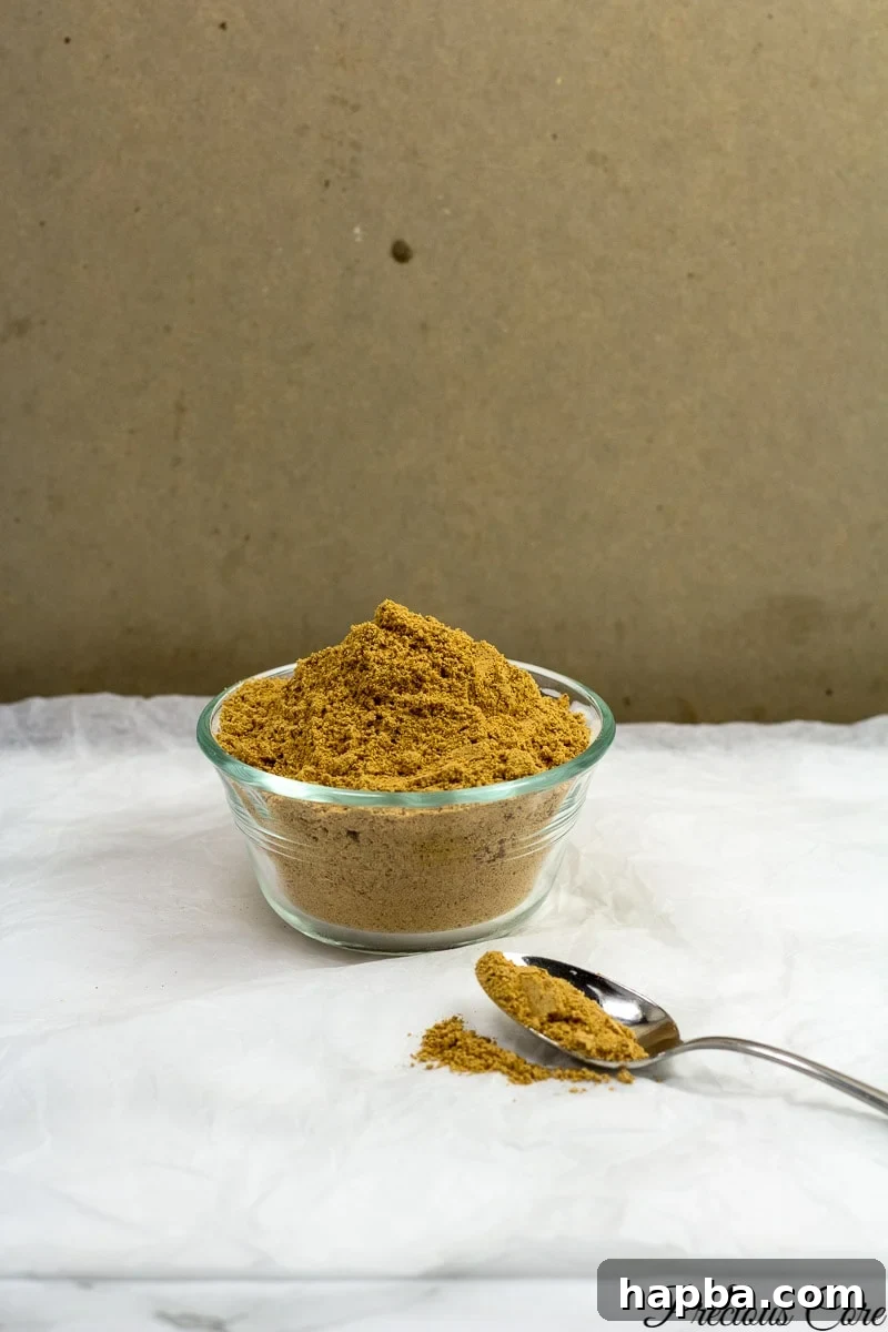 Close-up of Nigerian suya spice recipe ingredients mixed together.