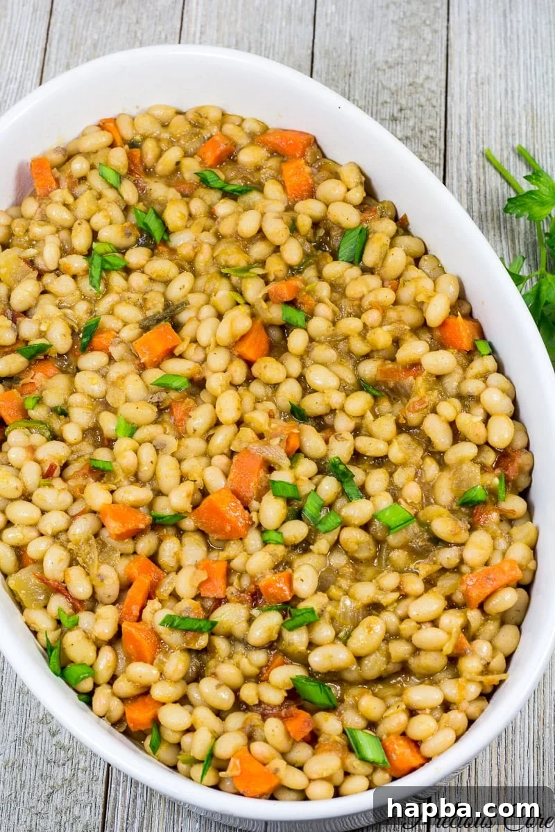 Wholesome White Bean Pot 2 Rich and savory stewed white beans, a comforting classic.