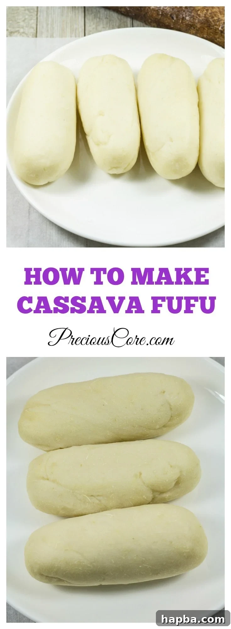 A large, appealing image of homemade Cassava Fufu, also known as Water Fufu, prepared from scratch, showcasing its soft and inviting texture.