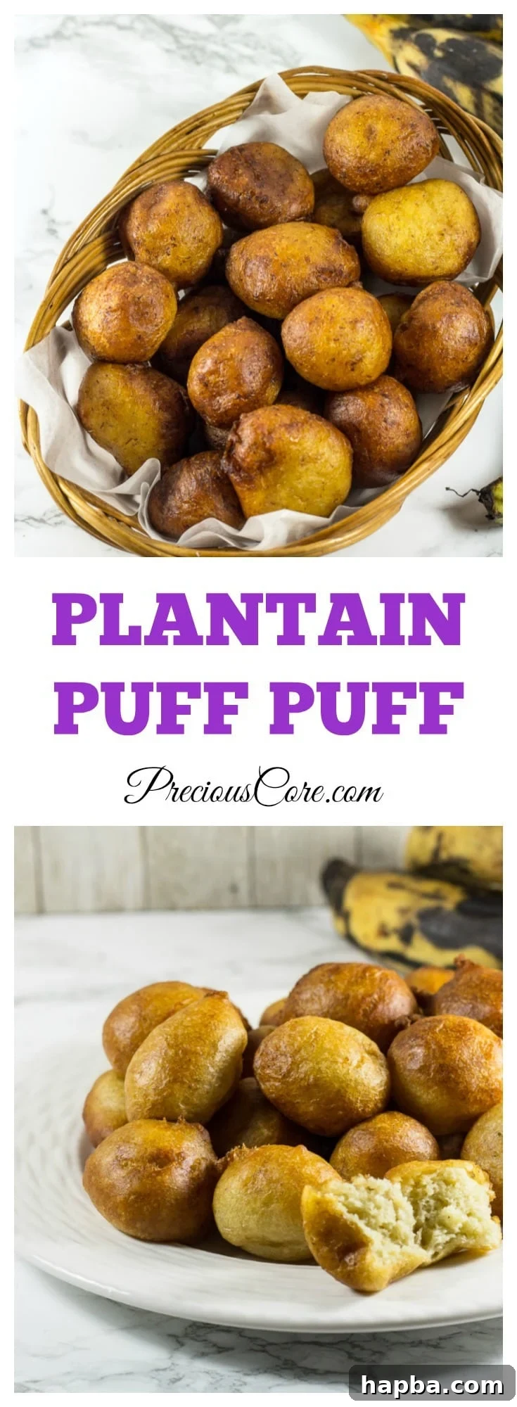 Golden Plantain Puff Puff 7 A vibrant close-up of African puff puff made with plantains, showcasing their fluffy interior.